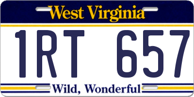 WV license plate 1RT657