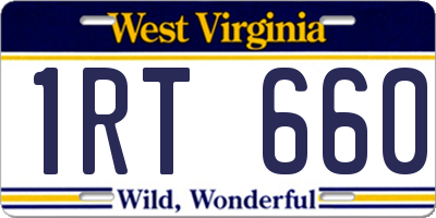 WV license plate 1RT660