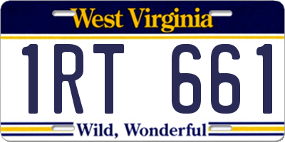 WV license plate 1RT661
