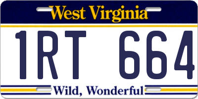 WV license plate 1RT664