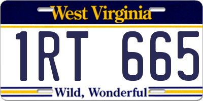 WV license plate 1RT665