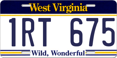 WV license plate 1RT675