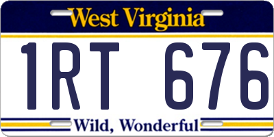 WV license plate 1RT676