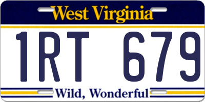 WV license plate 1RT679
