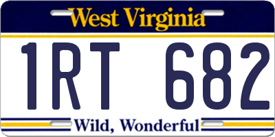 WV license plate 1RT682