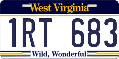 WV license plate 1RT683