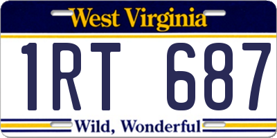 WV license plate 1RT687