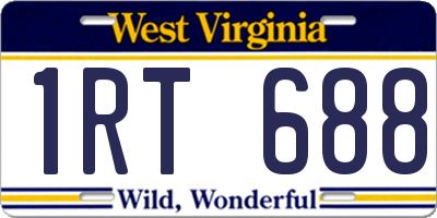 WV license plate 1RT688