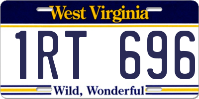 WV license plate 1RT696