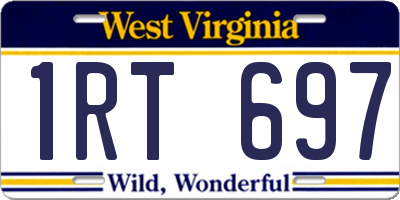 WV license plate 1RT697