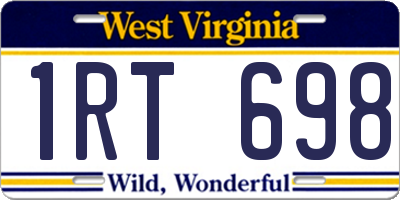 WV license plate 1RT698