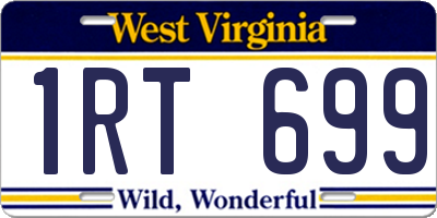 WV license plate 1RT699