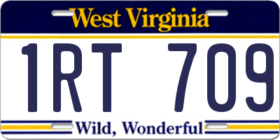 WV license plate 1RT709