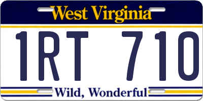 WV license plate 1RT710