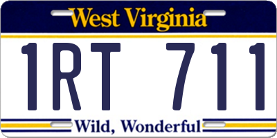 WV license plate 1RT711