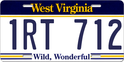 WV license plate 1RT712