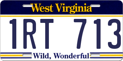 WV license plate 1RT713