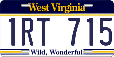 WV license plate 1RT715