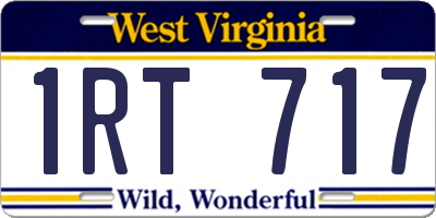 WV license plate 1RT717