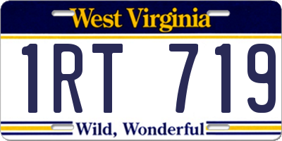 WV license plate 1RT719