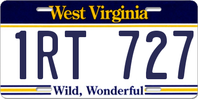 WV license plate 1RT727
