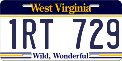 WV license plate 1RT729