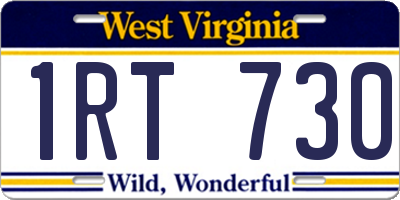 WV license plate 1RT730