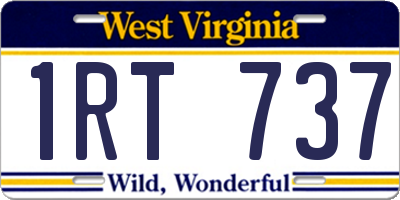 WV license plate 1RT737