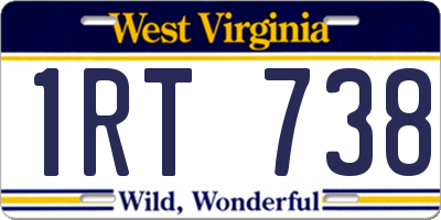 WV license plate 1RT738
