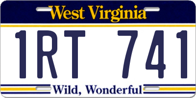 WV license plate 1RT741