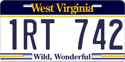 WV license plate 1RT742