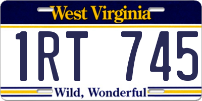 WV license plate 1RT745