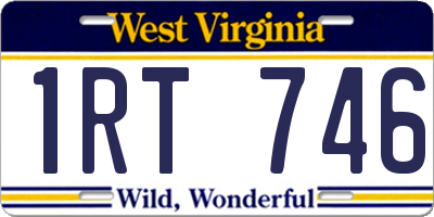 WV license plate 1RT746