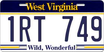 WV license plate 1RT749