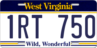 WV license plate 1RT750
