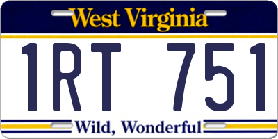 WV license plate 1RT751