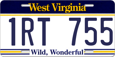 WV license plate 1RT755