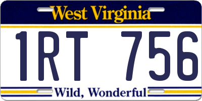 WV license plate 1RT756