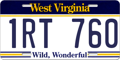 WV license plate 1RT760