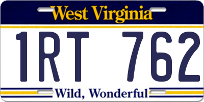 WV license plate 1RT762