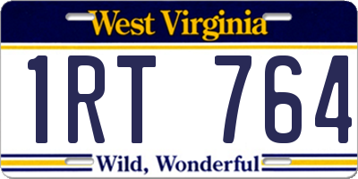 WV license plate 1RT764