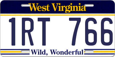 WV license plate 1RT766