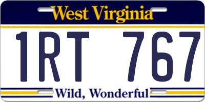 WV license plate 1RT767