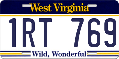 WV license plate 1RT769