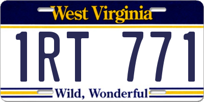 WV license plate 1RT771