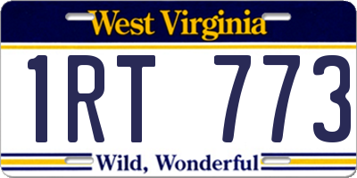 WV license plate 1RT773