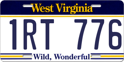 WV license plate 1RT776
