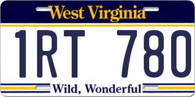 WV license plate 1RT780