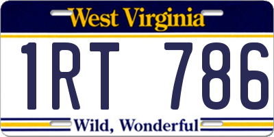 WV license plate 1RT786
