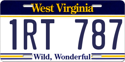 WV license plate 1RT787
